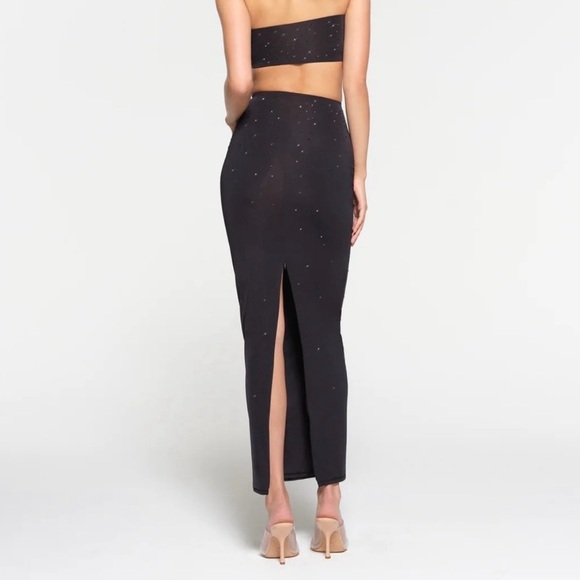 NEW Skims X Swarovski Black Sparkle Jelly Sheer Intimates Tube Skirt - Picture 7 of 15